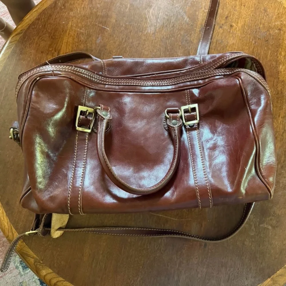 Vintage Floto Italian Leather Satchel / Weekender Bag – Made in Italy